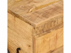 Caja de almacenaje madera maciza de mango 39x28x31 cm ES507001