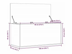 Outlet vidaxl Caja de almacenaje madera de ingeniería blanca 100x42x46 cm Blanco