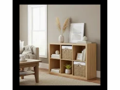 Online Calicosy Caja de almacenaje plegable de junco marino - 32 x 32 x 32 cm Color natural claro