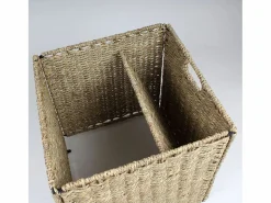 Online Calicosy Caja de almacenaje plegable de junco marino - 32 x 32 x 32 cm Color natural claro