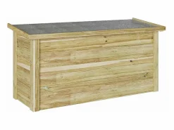 New Caja de almacenaje 44x119x57 cm Madera de pino impregnada Armario De Jardín
