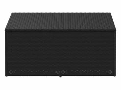 Hot Caja de almacenamiento de jardín negra 110x50x58 cm resina tejida Armario De Jardín
