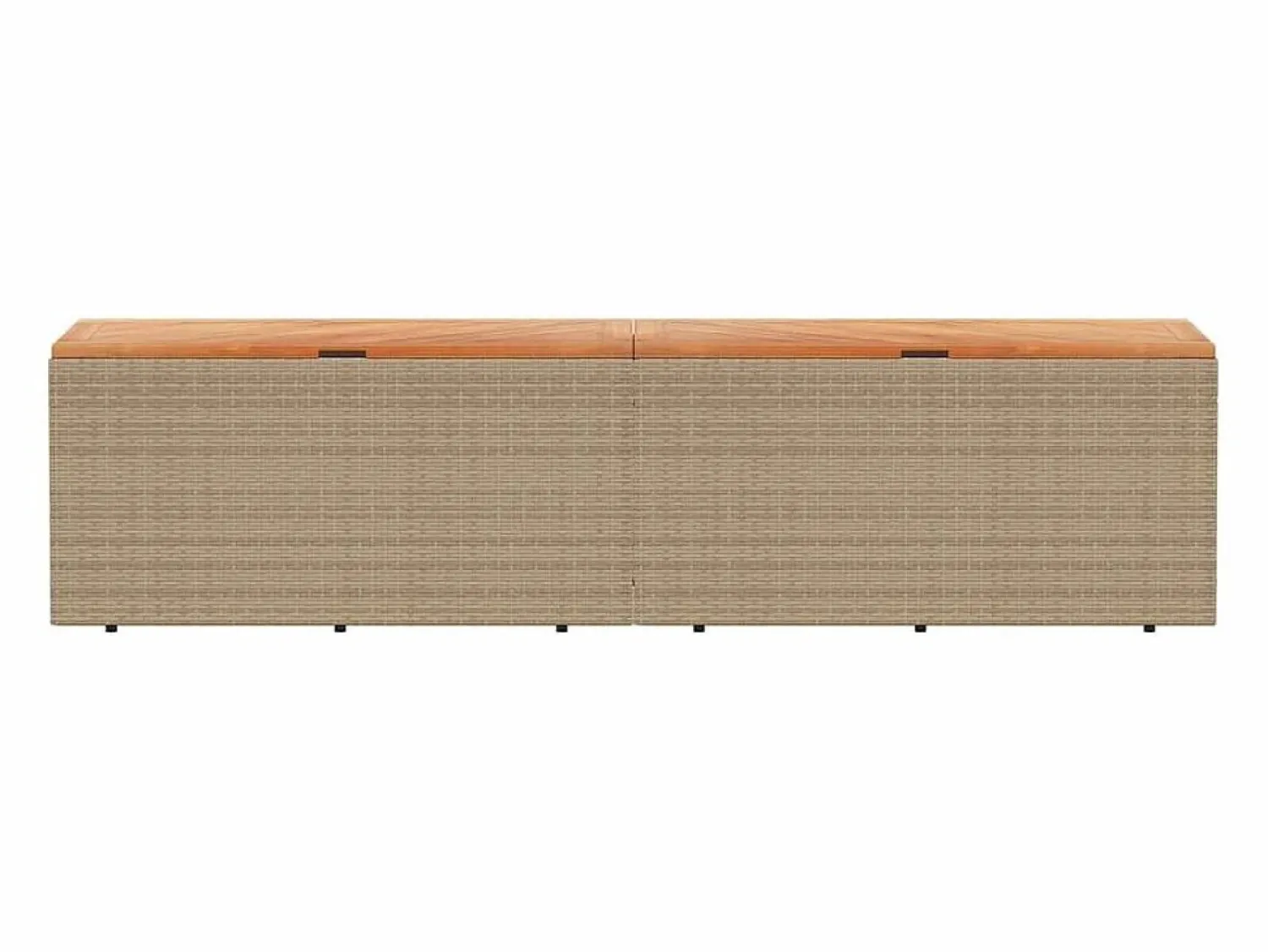 Caja de almacenamiento de jardín hecha de resina tejida y madera de acacia