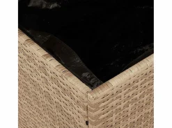 Caja de almacenamiento de jardín hecha de resina tejida y madera de acacia