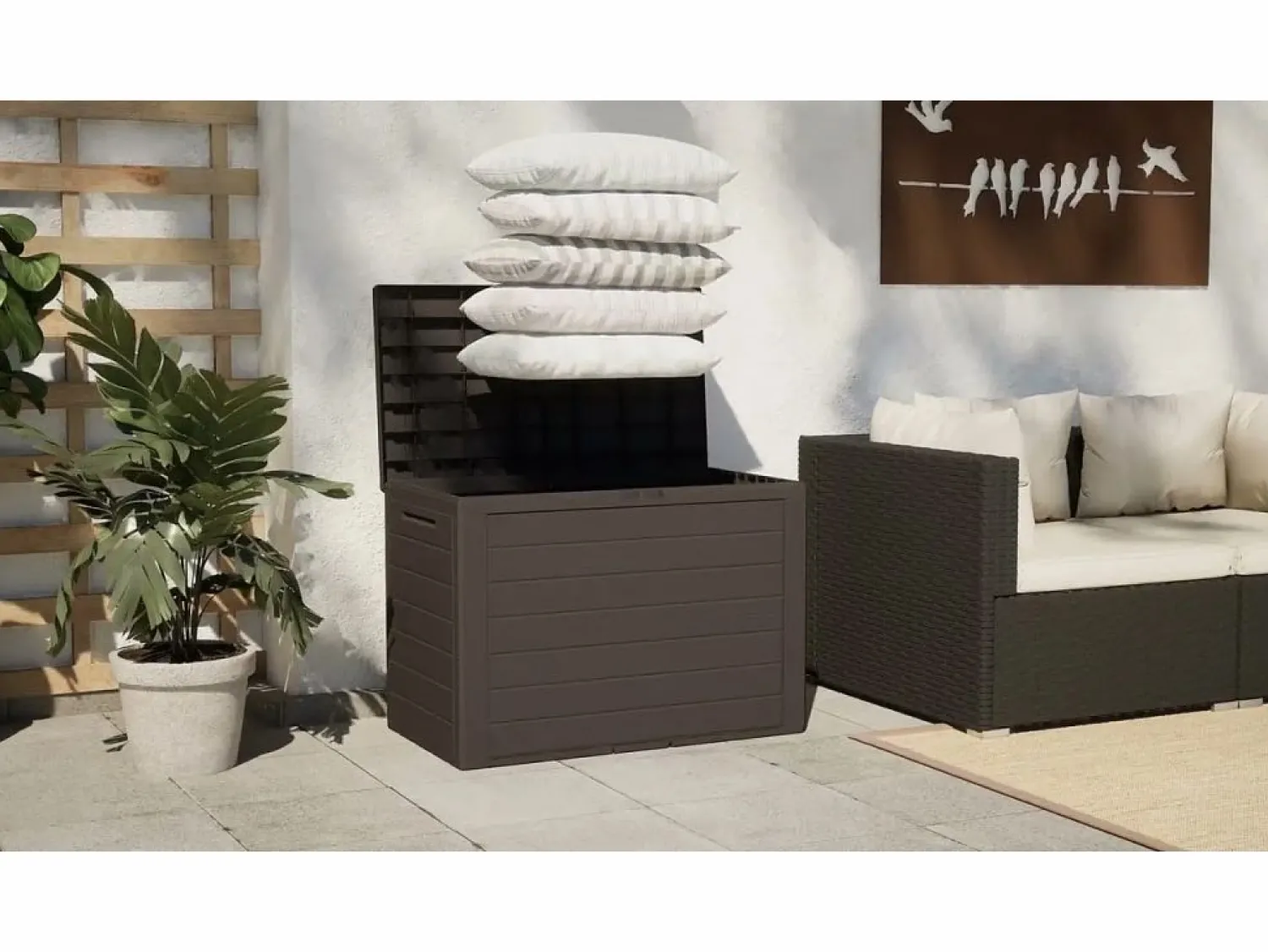 vidaxl Caja de almacenamiento de jardín 78x44x55 cm