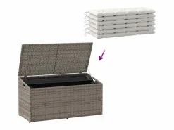 Caja de almacenamiento de jardín 110x50x58 cm resina tejida