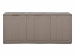 Caja de almacenamiento de jardín 270 L Marrón PP aspecto madera Marru00f3n