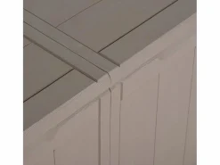 Caja de almacenamiento de jardín 270 L Marrón PP aspecto madera Marru00f3n
