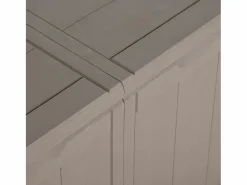 Caja de almacenamiento de jardín 270 L Marrón PP aspecto madera Marru00f3n