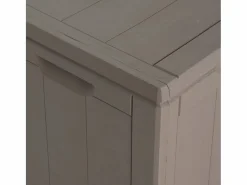 Caja de almacenamiento de jardín 270 L Marrón PP aspecto madera Marru00f3n