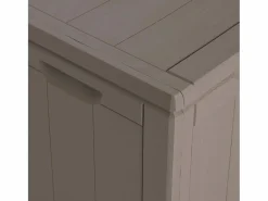 Caja de almacenamiento de jardín 270 L Marrón PP aspecto madera Marru00f3n