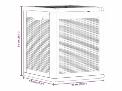 Sale Caja de almacenamiento de jardín 90 L Ratán PP Armario De Jardín