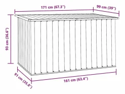vidaxl Caja de almacenamiento de jardín marrón 171x99x93 cm