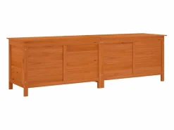 Caja de almacenamiento de jardín marrón hecha de madera maciza de abeto