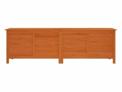 Caja de almacenamiento de jardín marrón hecha de madera maciza de abeto