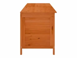 Caja de almacenamiento de jardín marrón hecha de madera maciza de abeto