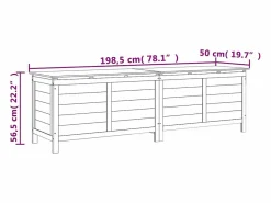 Caja de almacenamiento de jardín marrón hecha de madera maciza de abeto