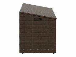 Caja de almacenamiento de jardín marrón 110x50x58 cm resina tejida