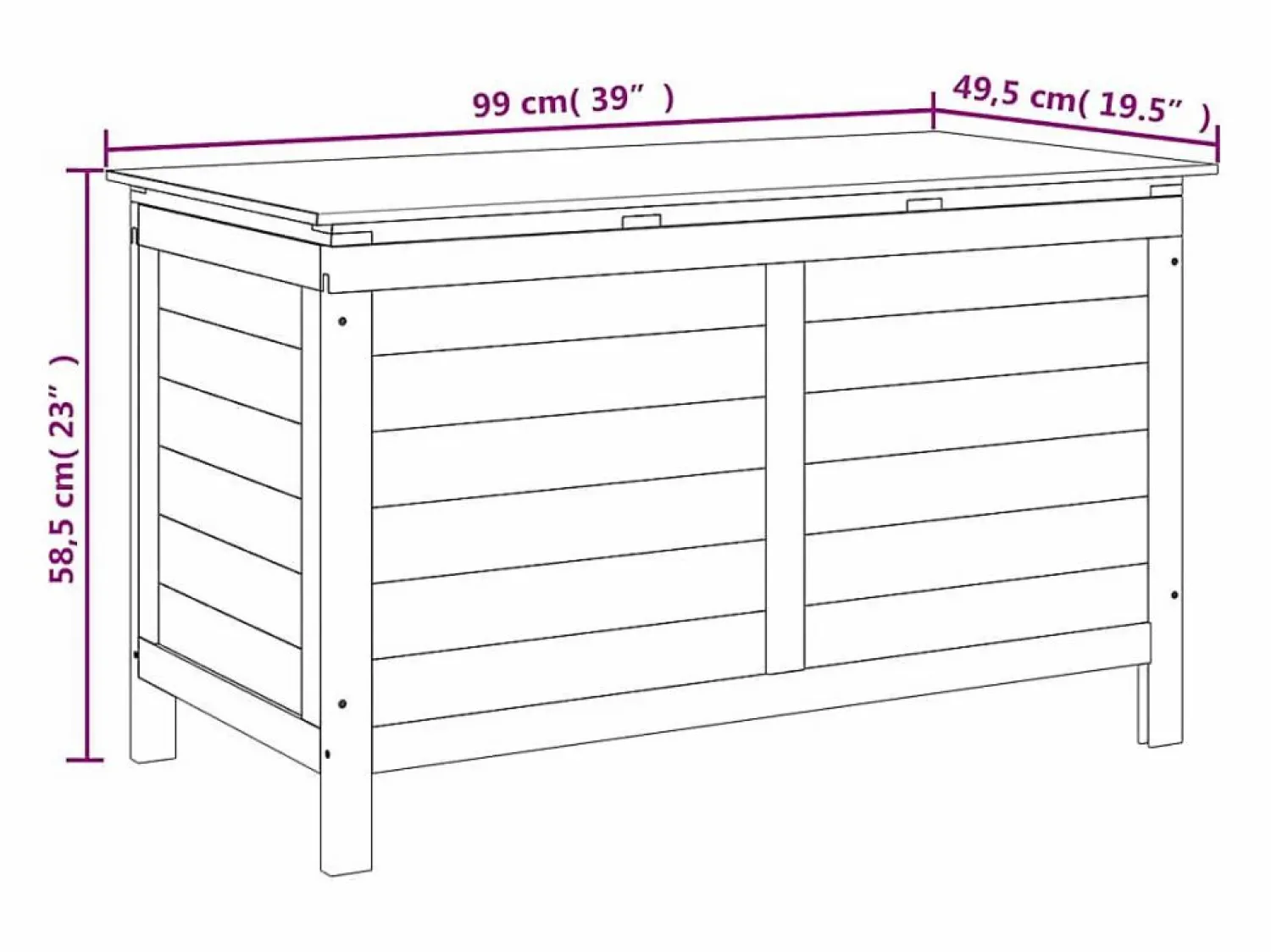 Sale Caja de almacenamiento de jardín blanca de madera maciza de abeto Armario De Jardín