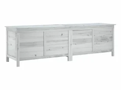 Online Caja de almacenamiento de jardín blanca de madera maciza de abeto Armario De Jardín