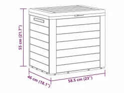 Caja de almacenamiento de jardín Marrón 58,5x46x55 cm Polipropileno