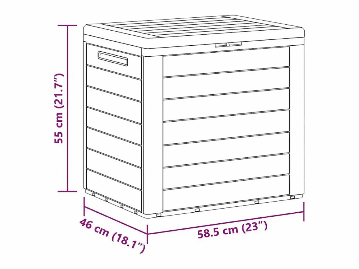 Caja de almacenamiento de jardín Marrón 58,5x46x55 cm Polipropileno