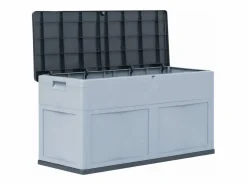 Best Caja de almacenamiento de jardín 320 L y negro ES808998 Gris