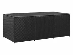Clearance Caja de almacenamiento de jardín Resina mimbre 180x90x70 cm Negro