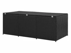 Clearance Caja de almacenamiento de jardín Resina mimbre 180x90x70 cm Negro