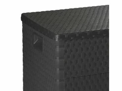 New Caja de almacenamiento de jardín Antracita 120x56x63 cm PP Ratán Gris