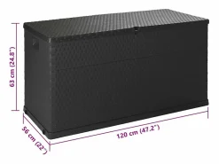 New Caja de almacenamiento de jardín Antracita 120x56x63 cm PP Ratán Gris