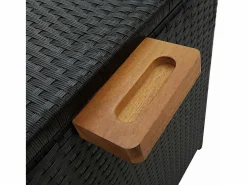 Caja de almacenamiento de jardín negra 120x65x61 cm resina tejida