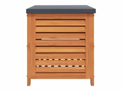 Sale Caja de almacenamiento de jardín 60x50x55 cm madera de eucalipto Marru00f3n