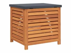 Sale Caja de almacenamiento de jardín 60x50x55 cm madera de eucalipto Marru00f3n
