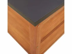 Sale Caja de almacenamiento de jardín 60x50x55 cm madera de eucalipto Marru00f3n