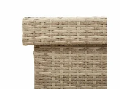 Caja de almacenamiento de jardín con ruedas, 160x55x75 cm, resina trenzada Beige
