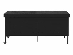 Best Caja de almacenamiento para jardín de mimbre de resina negra y ruedas Negro