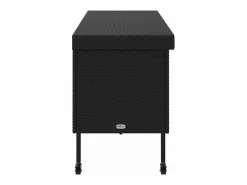 Best Caja de almacenamiento para jardín de mimbre de resina negra y ruedas Negro