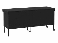 Best Caja de almacenamiento para jardín de mimbre de resina negra y ruedas Negro