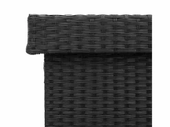 Best Caja de almacenamiento para jardín de mimbre de resina negra y ruedas Negro