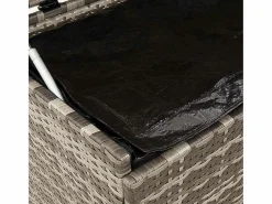 Discount Caja de almacenamiento para jardín de mimbre de resina y ruedas Armario De Jardín