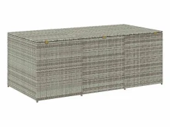 Caja de almacenamiento para jardín de resina tejida, 180 x 90 x 70 cm, color