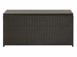 Caja de almacenamiento para jardín de resina tejida 100x50x50 cm marrón