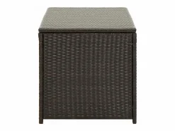 Caja de almacenamiento para jardín de resina tejida 100x50x50 cm marrón