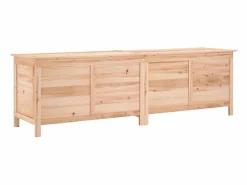 New Caja de almacenamiento para jardín 198,5x50x56,5 cm madera maciza de abeto Marru00f3n