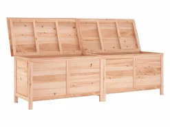 New Caja de almacenamiento para jardín 198,5x50x56,5 cm madera maciza de abeto Marru00f3n