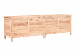 New Caja de almacenamiento para jardín 198,5x50x56,5 cm madera maciza de abeto Marru00f3n