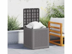 Caja de almacenamiento para jardín 55x53x57 cm PP Gris claro