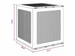 Caja de almacenamiento para jardín 55x53x57 cm PP Gris claro