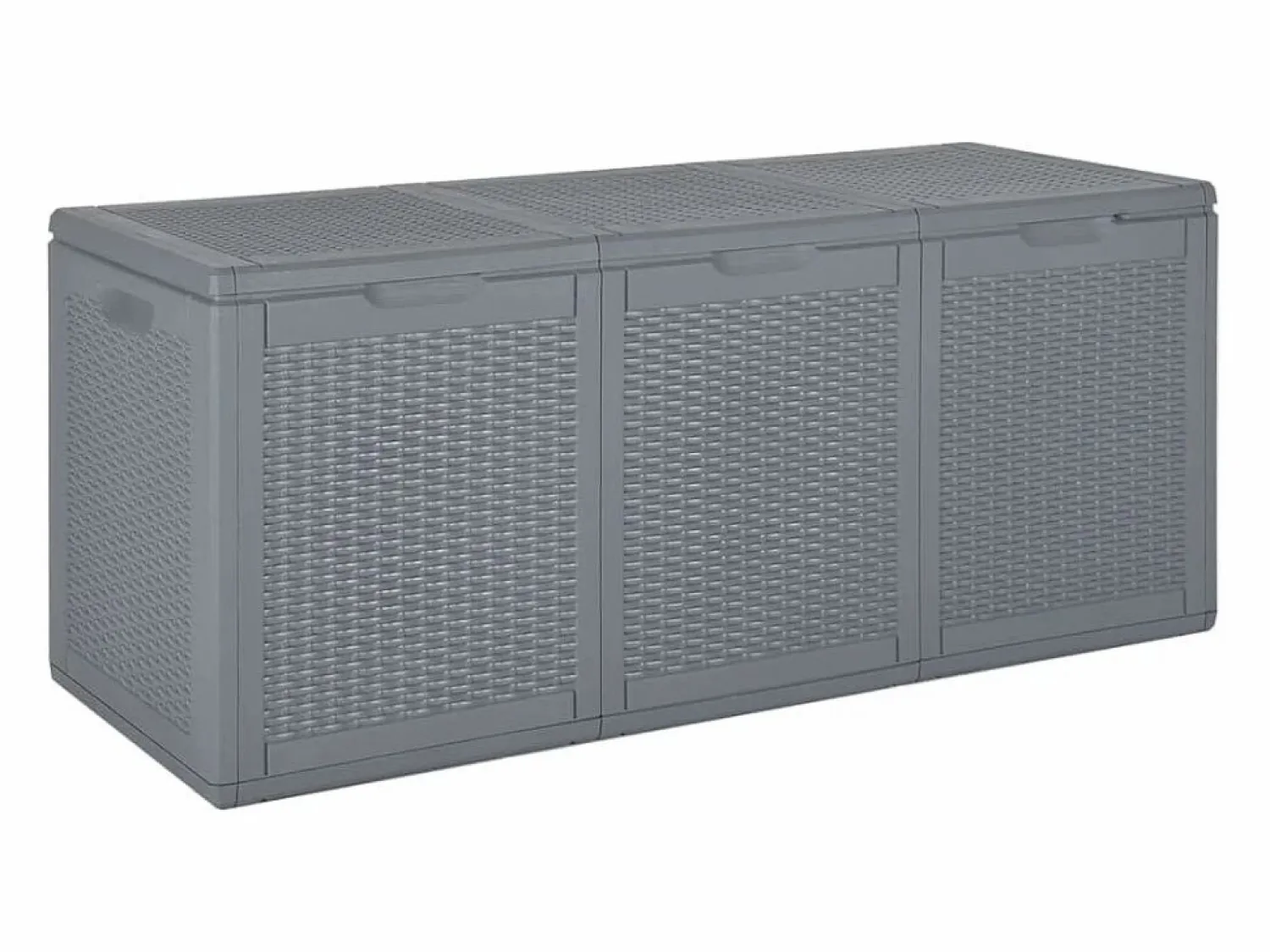 Discount Caja de almacenamiento para jardín de ratán PP de 270 L Gris